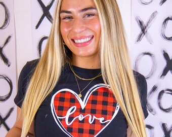 Camisa de San Valentín "Love Plaid"