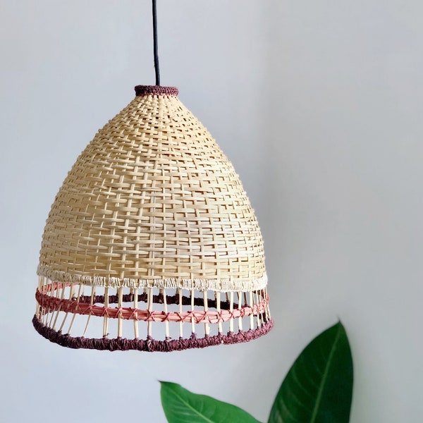 Natural Hanging Lamp, Woven Pendant Lamp, Natural Color Ceiling Light Fixtures, Coastal Home, Sustainable, Eco Friendly