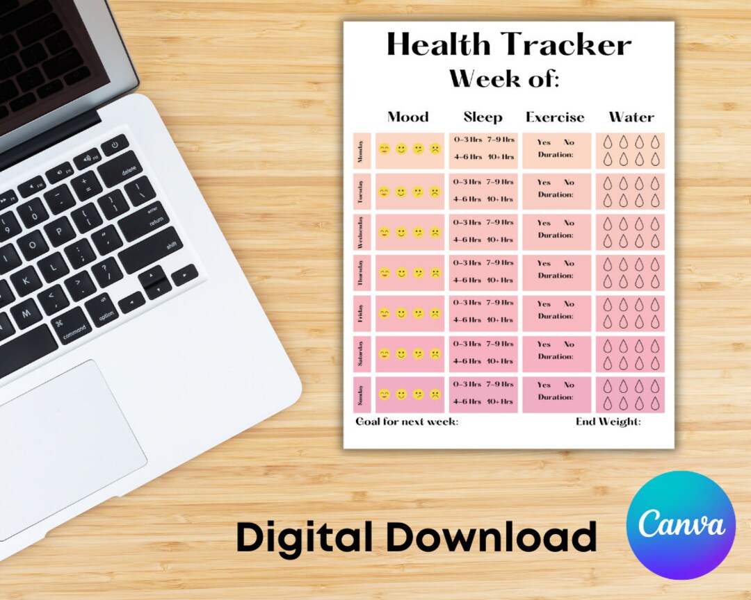 Habit Tracker Sunset Printable - Etsy