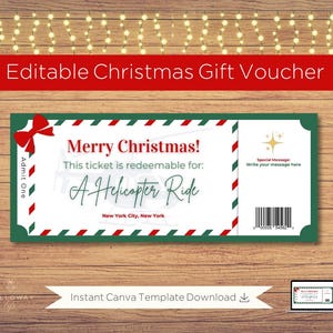Buono regalo per giro in elicottero di Natale: biglietto personalizzabile (download digitale)