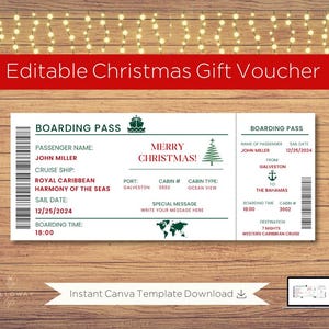 Weihnachtskreuzfahrt Geschenkkarte: Bearbeitbare Canva Vorlage (Digitaler Download)