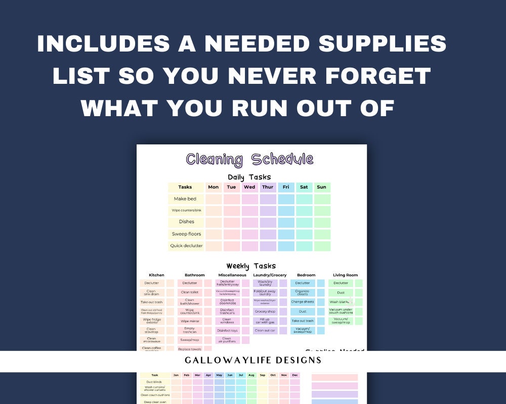 House Cleaning Printable - Etsy