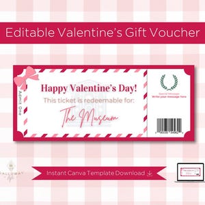 Valentine&#39;s Day Museum Gift Voucher: Customizable Ticket (Digital Download)