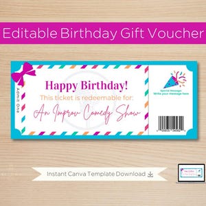 Improv Comedy Show Birthday Gift Ticket