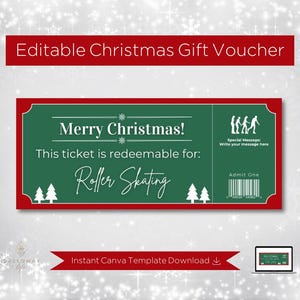 Roller Skating Christmas Gift Ticket