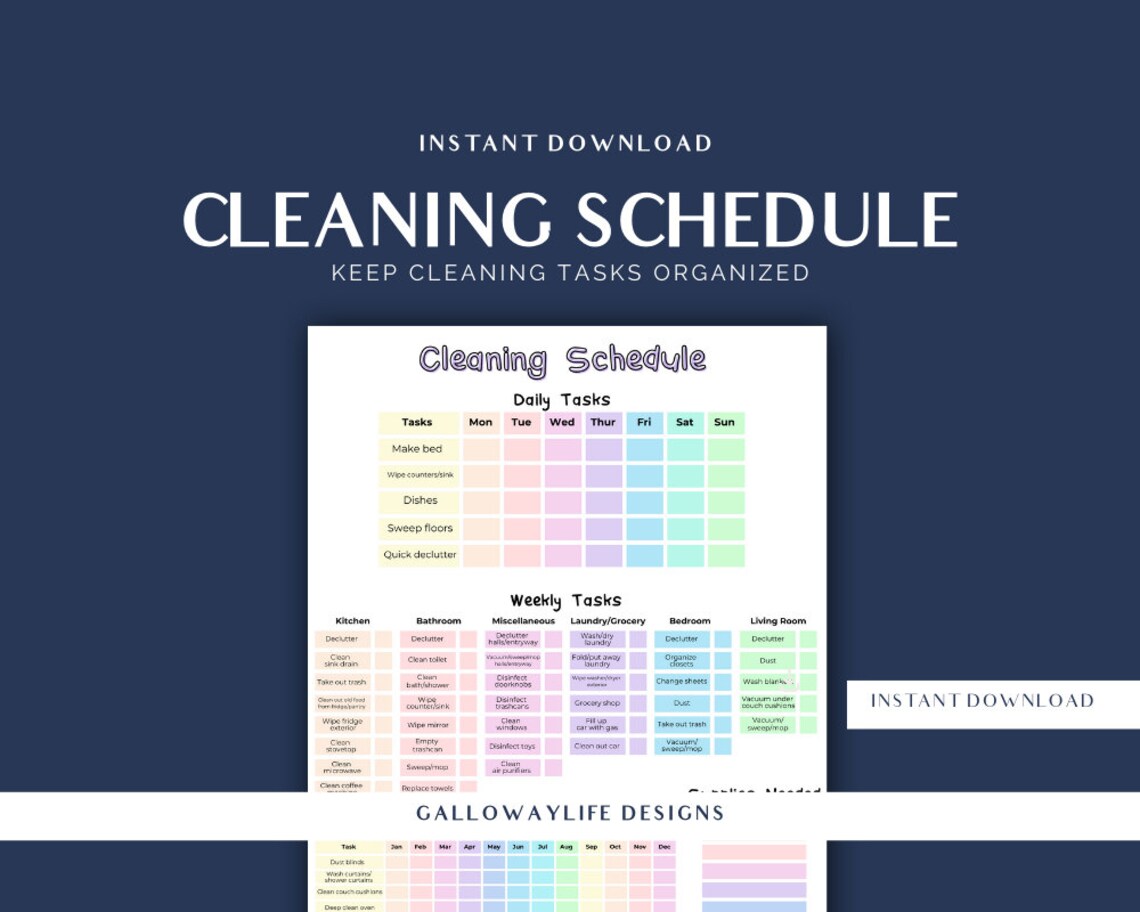 House Cleaning Printable - Etsy