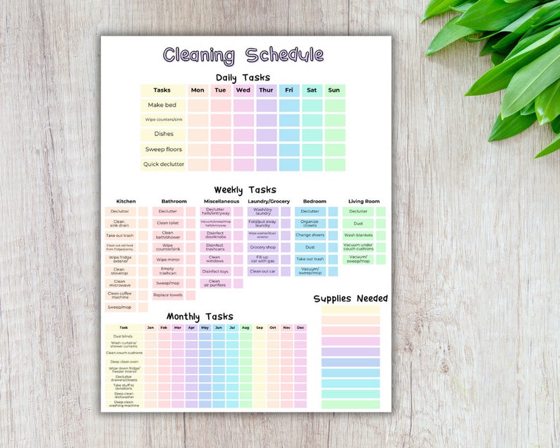 House Cleaning Printable - Etsy
