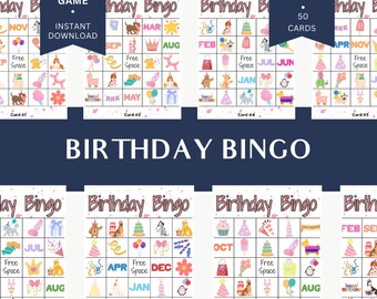 Birthday Gift Bingo Game, Birthday Girl Bingo Cards, Printable Gold ...