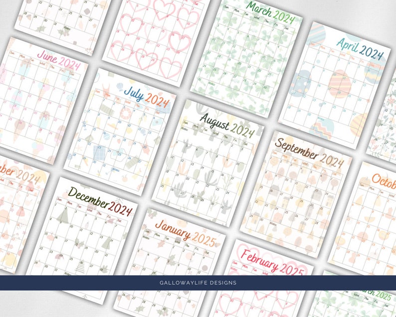 20242025 Printable Calendar Etsy