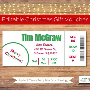 Christmas Concert Gift Voucher: Customizable Ticket (Digital Download)