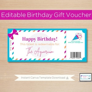 Aquarium Birthday Gift Ticket