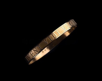 Veni Vidi Vici manchetarmband | Spartaanse herensieraden | Latijnse zin | Ik kwam, ik zag, ik overwon | Strijder