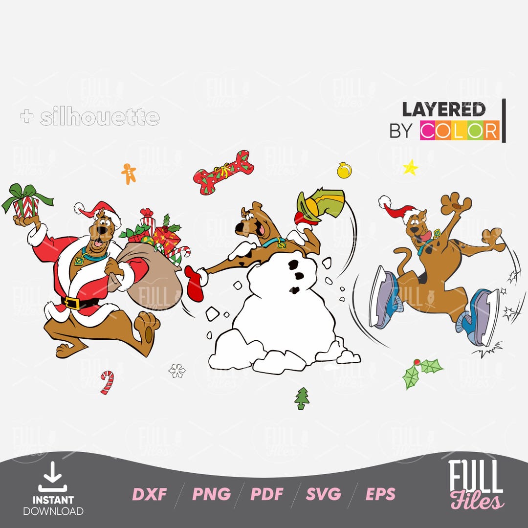 SCOOB. CHRISTMAS, Clip Art, Svg, Pdf, Svg, Eps, Png, Printable, Cut ...