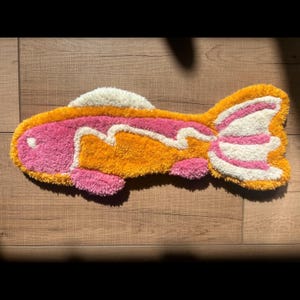 Tufted Fish Wall Art, Wall Hanging, Home Decor, Rug, Wall Rug, fish rug, bedroom decor, Handmade rug, fish wall decor, Unique, gift