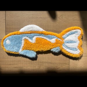 Tufted Fish Wall Art, Wall Hanging, Home Decor, Rug, Wall Rug, fish rug, bedroom decor, Handmade rug, fish wall decor, Unique, gift