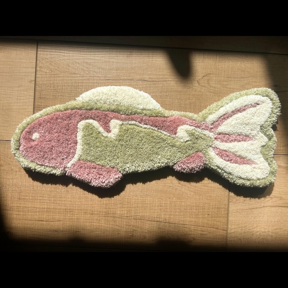 Tufted Fish Wall Art, Wall Hanging, Home Decor, Rug, Wall Rug, fish rug, bedroom decor, Handmade rug, fish wall decor, Valentines gift