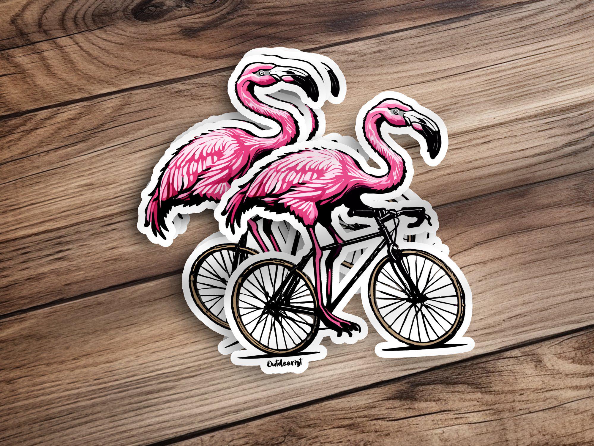 Flamingo Riding Bike Etsy