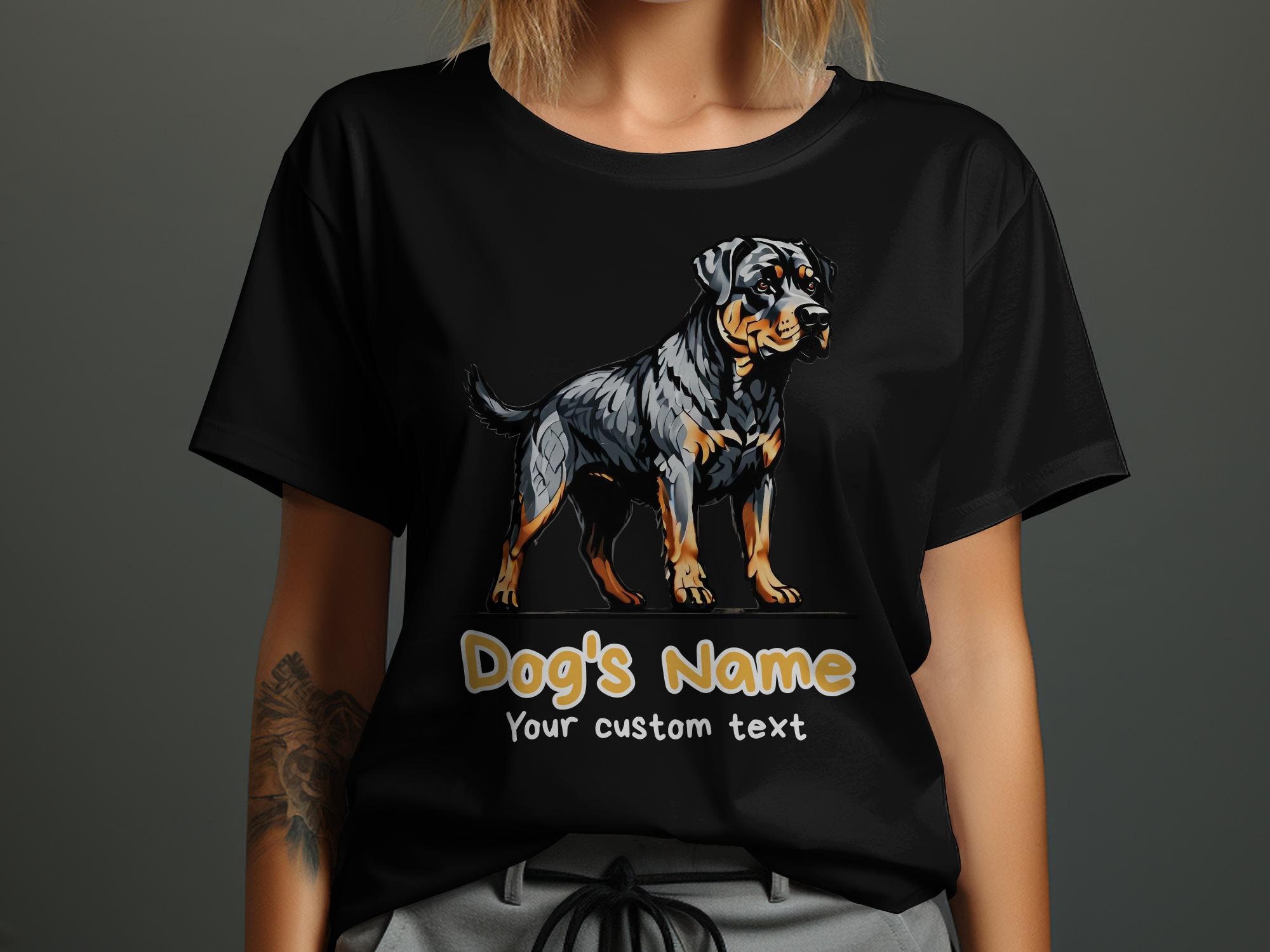 Personalized Rottweiler T-shirt | Rottie, Custom Pet Name Tee, Dog Lovers Shirt, Customizable, Animal Lovers Gift, Sustainable Cotton