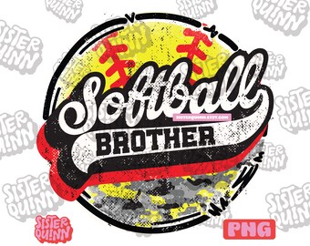 Softball Brother Camouflage Sublimation PNG | Bro Camo, Game Day, Softball Vibes, Biggest Fan Instant Download