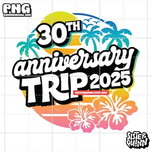 Voyage 30e anniversaire 2025 - Sublimation de vacances tropicales PNG | Sublimation d'été de palmier PNG, Mode vacances, Mariage, Lune de miel