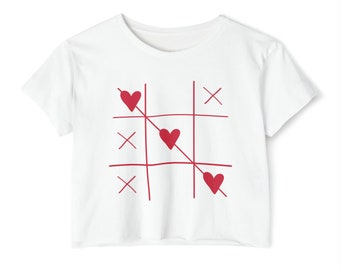 Women's Festival Crop Top Hearts And Crosses
