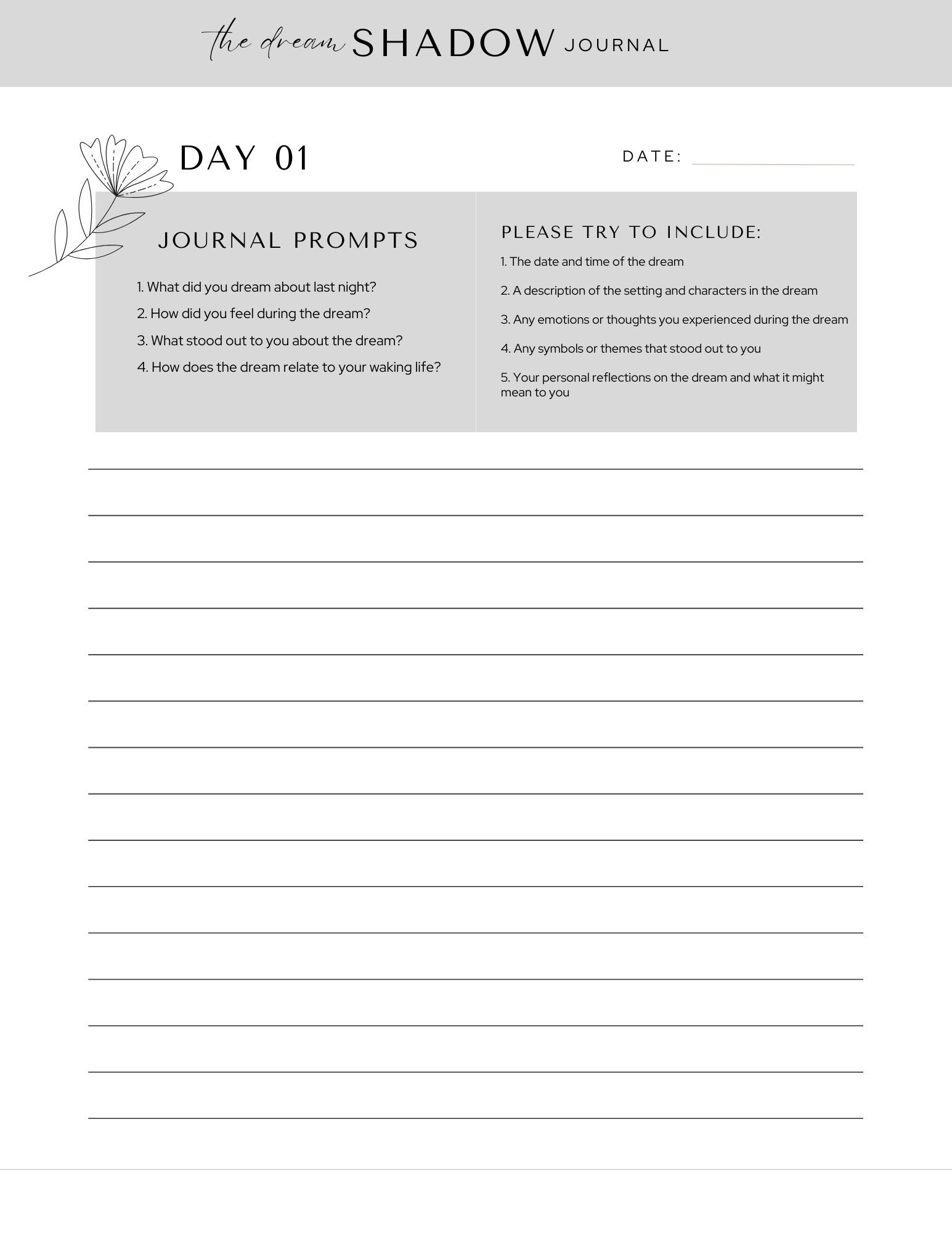 EDITABLE Dream Journal | Printable Dream Diary With Prompts | Dream ...