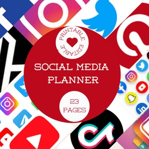 EDITABLE Social Media Content Calendar | Social Media Marketing Planner | Digital Download | Social Media Monthly Content Planner