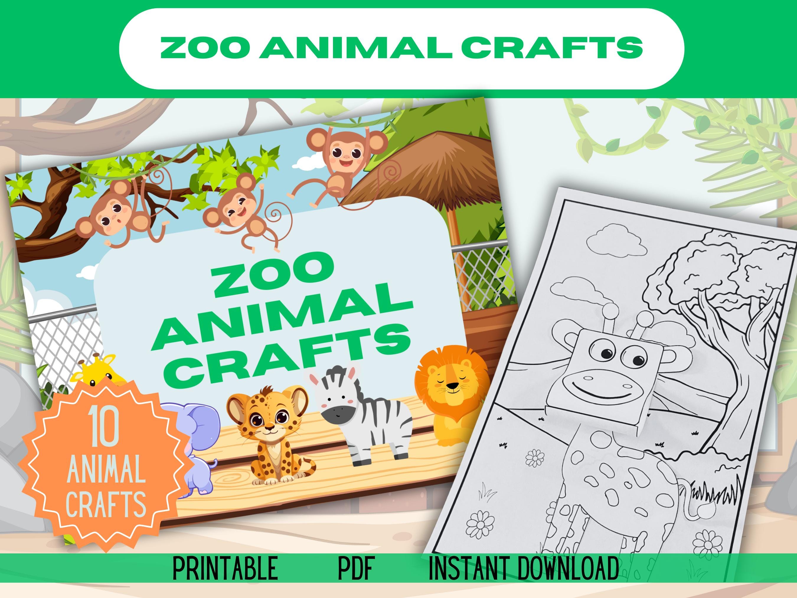 Zoo Animal Crafts Color, Cut, and Paste Activities for Preschool