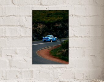 Blue Porsche Dirt Track Poster Retro 86 Porsche 86 Wall Art Wall Decor Gift For Him Blue Sports Car Race Car Retro Car Classic Porsche 86