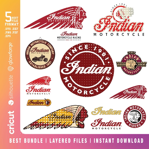 Conception SVG Indian Motorcycle | Indian Motorcycles SVG | Insigne de moto Indian | Symbole Indian Motorcycle | Logo moto Indian