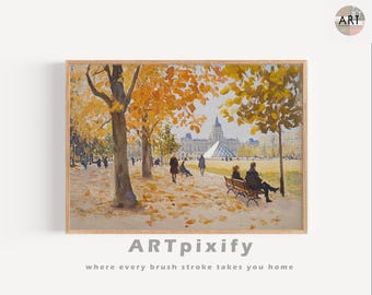 Autumn Leaves | Louvre Art | Vintage Art Print | Fall Canvas Art| Autumn Home Decor | Paris Wall Art | Antique French Art | Art Printables