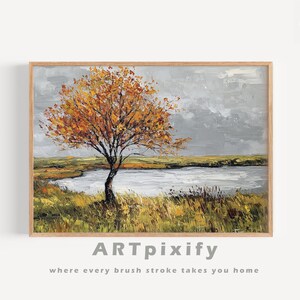 Autumn Landscape Painting Vibrant Skies Digital Print Wall Art Oil Painting Download Fall Canvas Decor | Fall Leaves for Autumn Home Decor