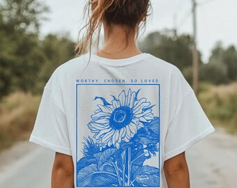 Christian Shirt | Jesus Loves You Tee | Bible Verse John 3:16 | Boho Faith TShirt | Women Christian Shirts | Wildflowers