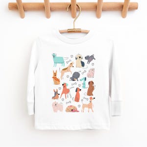 Toddler Long Sleeve Dog Shirt | Doggie Shirt | Cute Puppy Shirts | Dogs Lover Gift | Animal Lover Tee | Dog Breeds | Kids Pet Owner Shirts