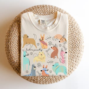 Pawty Dog Adult Shirt | Party Dogs T-Shirt | Funny Dog Shirt | Silly Doggie Shirts | Gift for Dog Lover | Dog Breed Shirt | Comfort Colors®