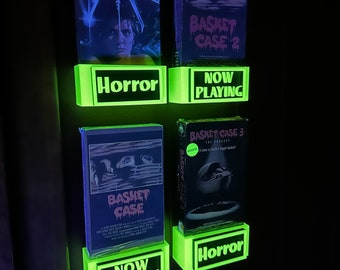 Pack of 2 Glow in the dark VHS wall mounts
