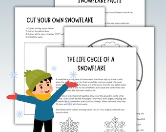 Snowflake Life Cycle Printable: Winter Science Activity, Cut-Out Craft (PDF)