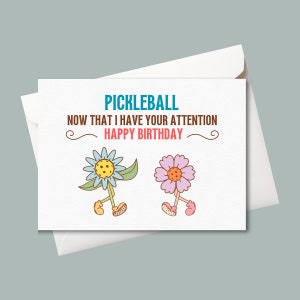 Printable Pickleball Birthday Card | Happy Birthday Card | Downloadable Card | Printable Envelope Included | Digital Download