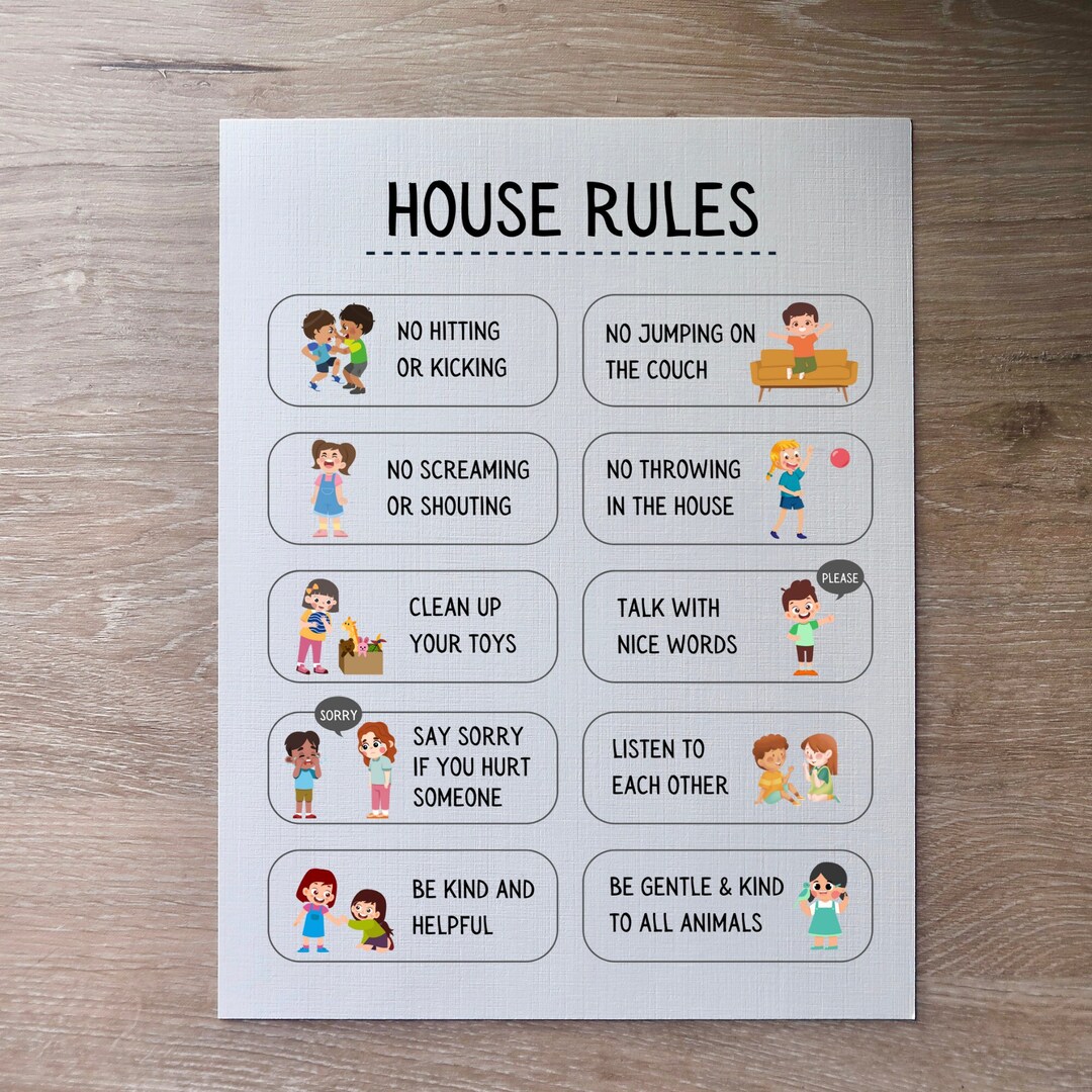 Rules for Kids Family House Rules for Children Easy-to-understand With ...