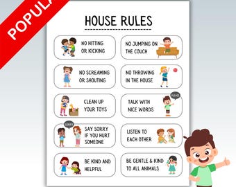 House Rules for Kids Printable: Picture Chart, Easy-to-Understand (PDF Download)