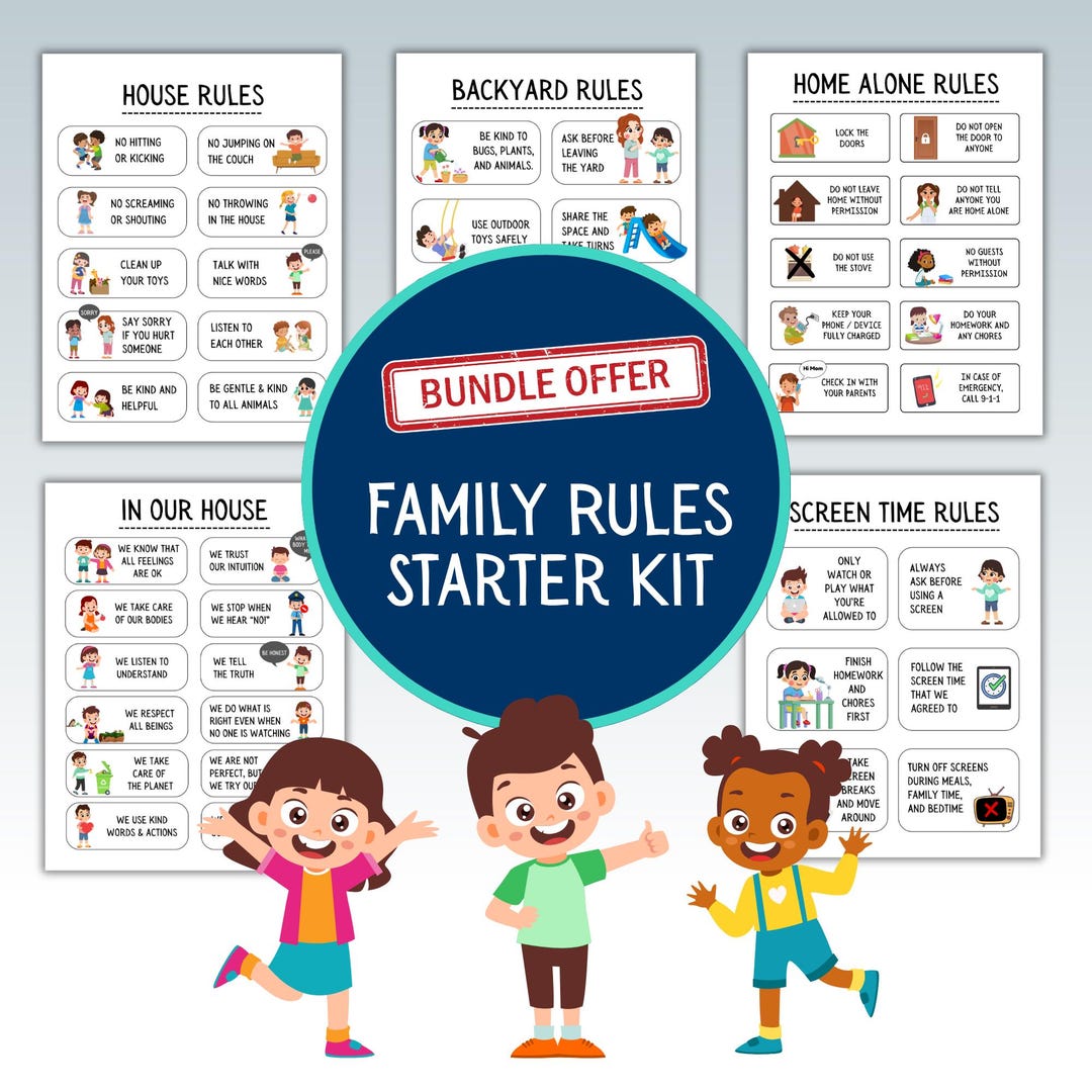 Family Rules Printable Bundle: Positive Parenting Charts (digital ...