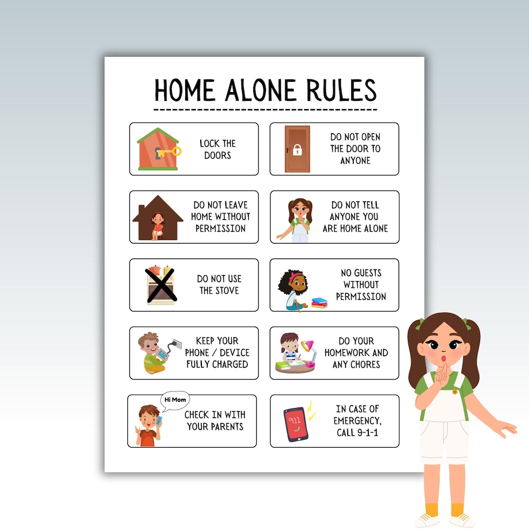 Home Rules Notebook Home Alone House Rules Print: Kids Safety Guide (PDF Downloadable) - Etsy
