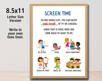Screen Time Rules Printable: Toddlers & Preschoolers (US Letter)