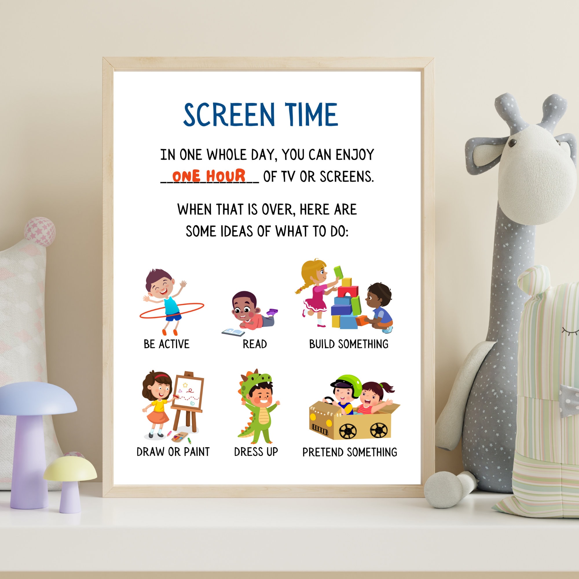 Screen Time Rules Printable: Toddlers & Preschoolers (US Letter) - Etsy
