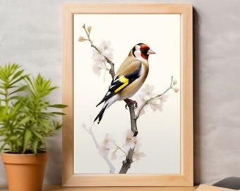 European Goldfinch in beautiful watercolor composition *Digital Download*