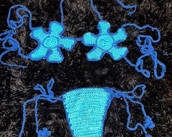 Crochet high waist SpongeBob flower cloud swimset