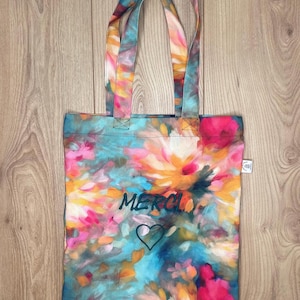 Tote bag - Clarisse - personnalisation broderie MERCI - idée cadeau maîtresse
