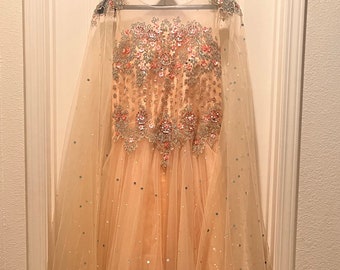 Indo-Western Floral Sequin Gown