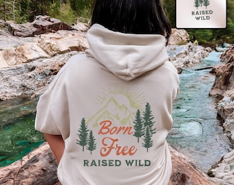 National Park Hoodie Protect Our Parks Vintage Sweatshirt Camping Sweatshirt Granola Girl Hooded Sweatshirt One Happy Camper Born Free