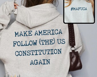 Not My President Feminist Sweatshirt Eat the Rich F the Patriarchy Were Not Going Back Antitrump Make America Follow The Constitution Again